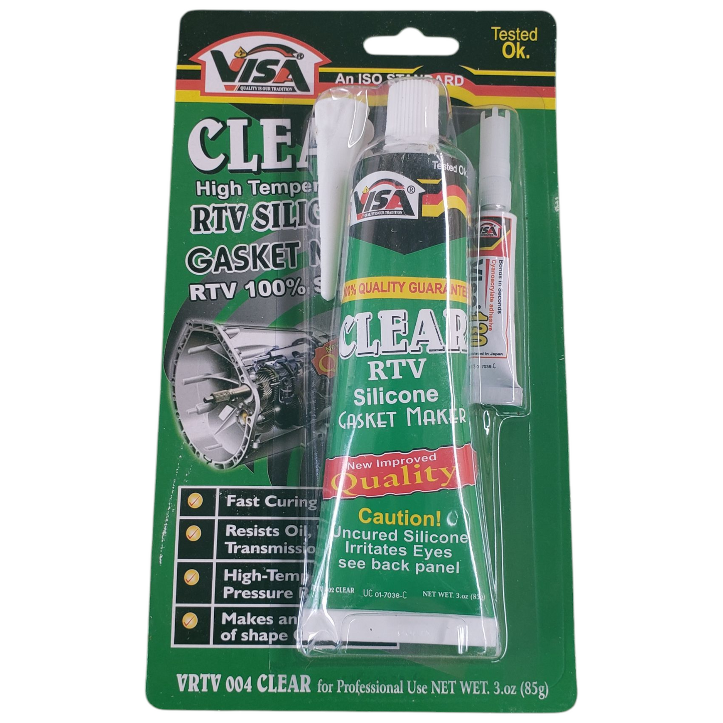 Visa Clear RTV Silicone Gasket Gum or High Temperature Gum