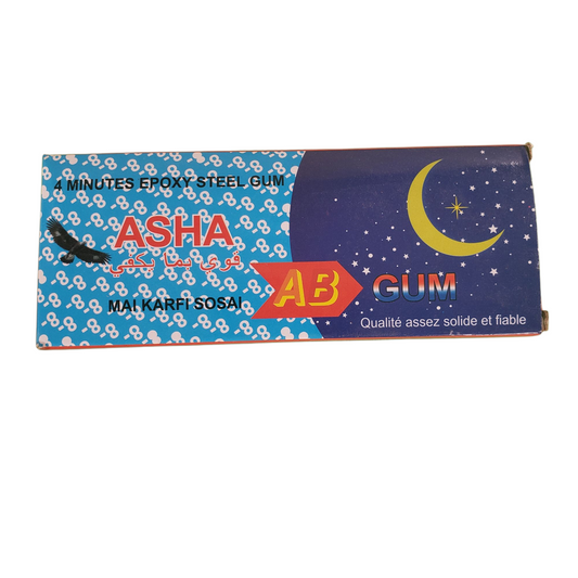 4 Minutes Steel Gum or ASHA AB Adhesive.