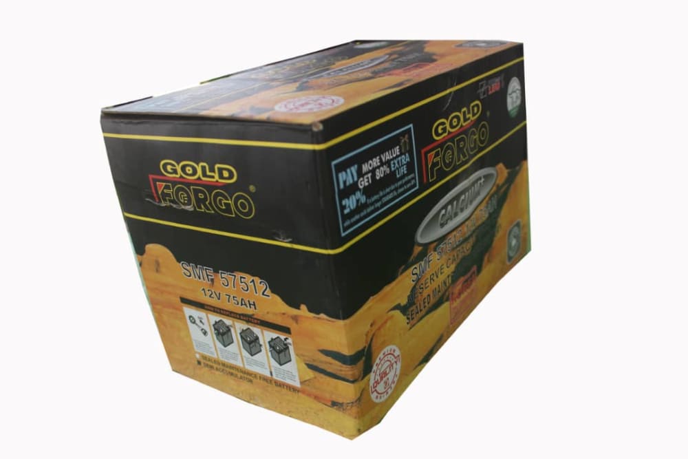 Gold Forgo 12V 75Ah Car Battery.