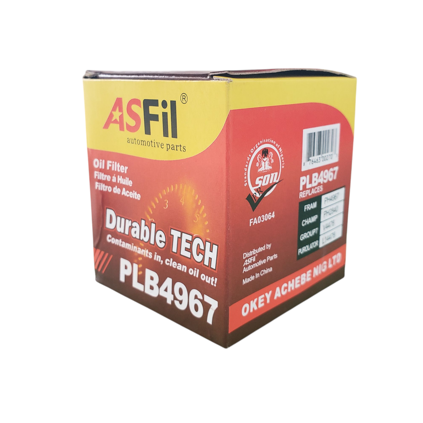 ASFIL Oil Filter For Toyota Vehicles and Mini-buses from 1996-2008.