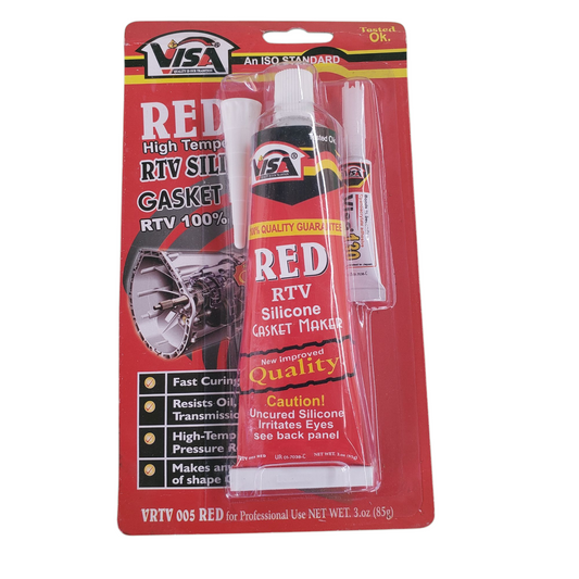Visa Red RTV Silicone Gasket Gum or High Temperature Gum