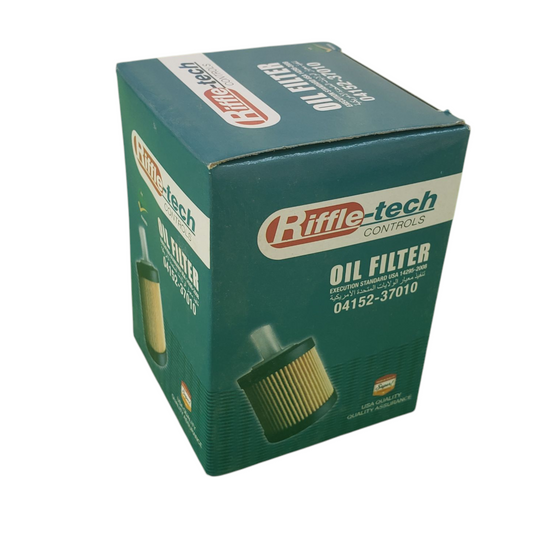 Riffle Tech Oil Filter with Part Number 04152-37010.